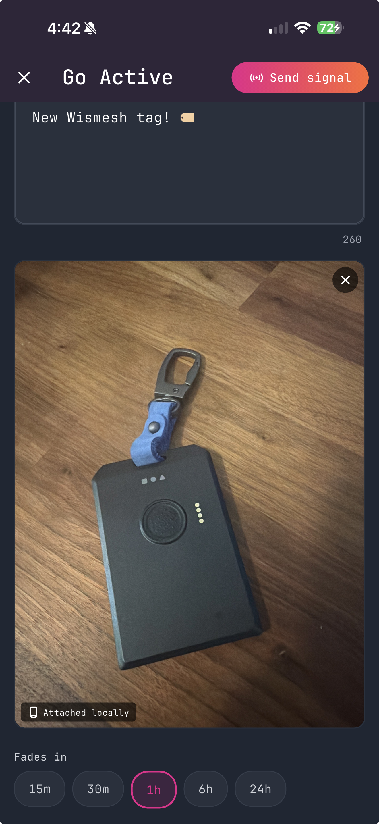 Signal upload screen